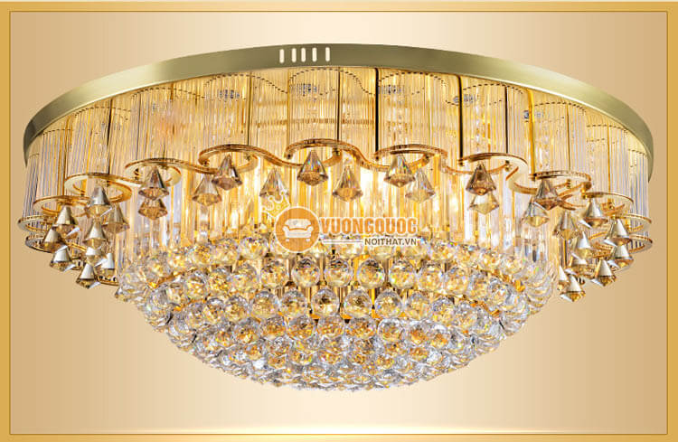 Đèn ốp trần pha lê đẹp treo phòng khách CM221-6